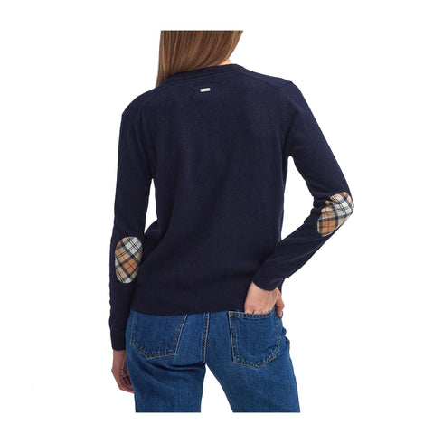 BARBOUR Cardigan Cardigan Donna con toppe sui gomiti Blu - Francavilla Moda